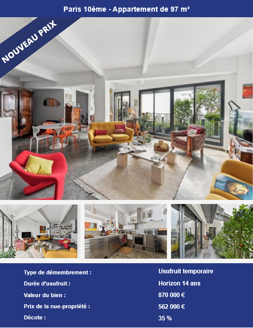A saisir - Opportunité d'investissement en nue-propriété à Paris 10ème 