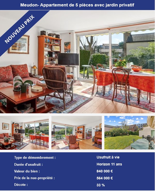 A saisir - Opportunité d'investissement en nue-propriété à Meudon (92)