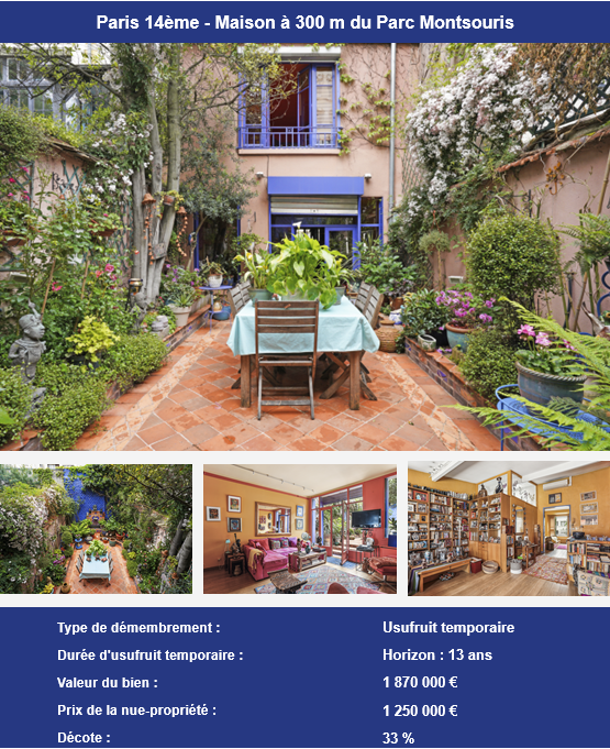 A saisir - Opportunité d'investissement en nue-propriété dans une maison à Paris 14ème